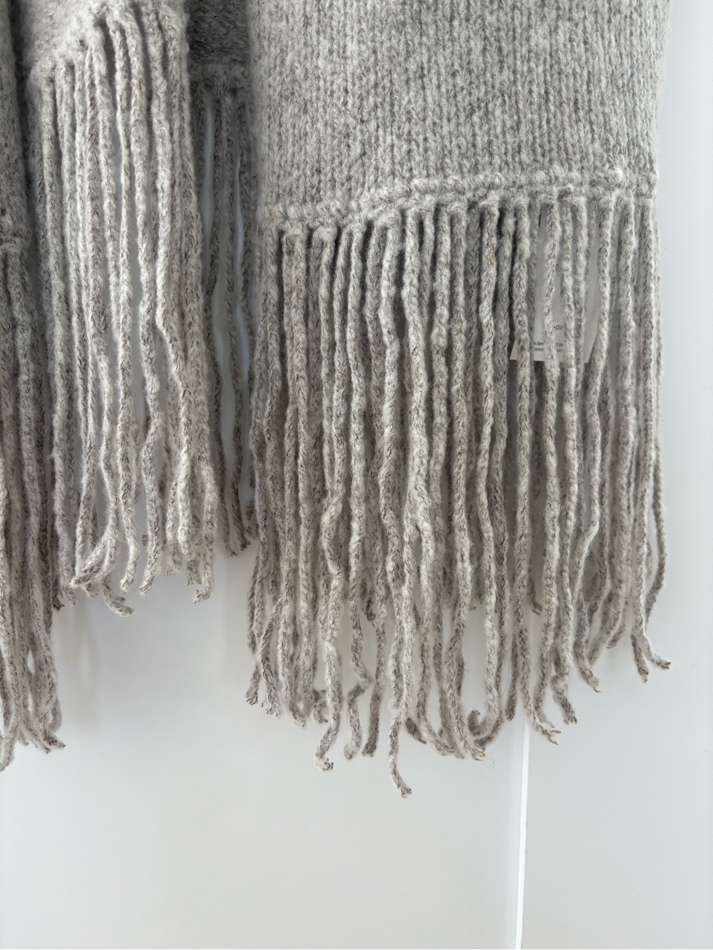 Brochu Walker Long Fringe Hem Open Front Sweater - Light Gray - Picture 6 of 7